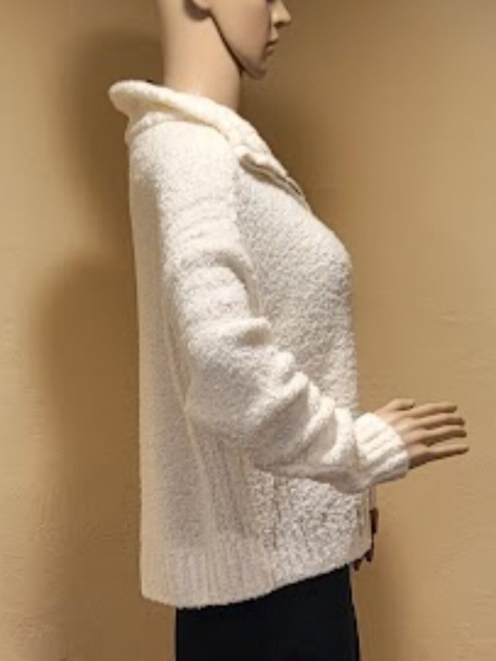 Medium Lucky Brand Half Zip Oversized Cream Cozy Long Sleeve Sweater